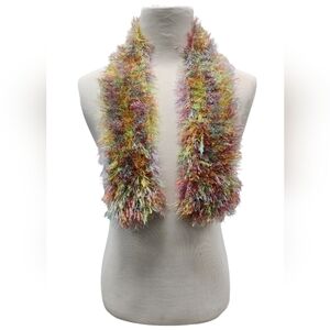 Pink Yellow Blue Shaggy Scarf